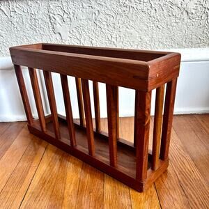 Vintage Goodwood Teak Wall-Mounted Magazine or Mail Rack